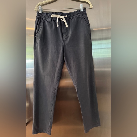 J. Crew Men’s Slim Dock Pants. Zip fly. Elastic waist. Tie Cord. Navy Size Small - Picture 1 of 7